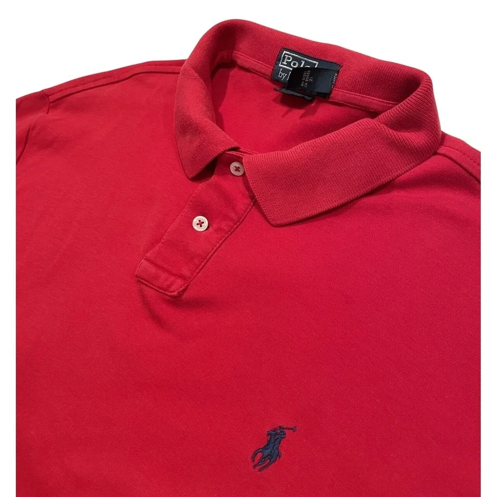 Polo Ralph Lauren Mens XL Custom Fit Red Short Sleeve Pony‎ Logo Polo Shirt